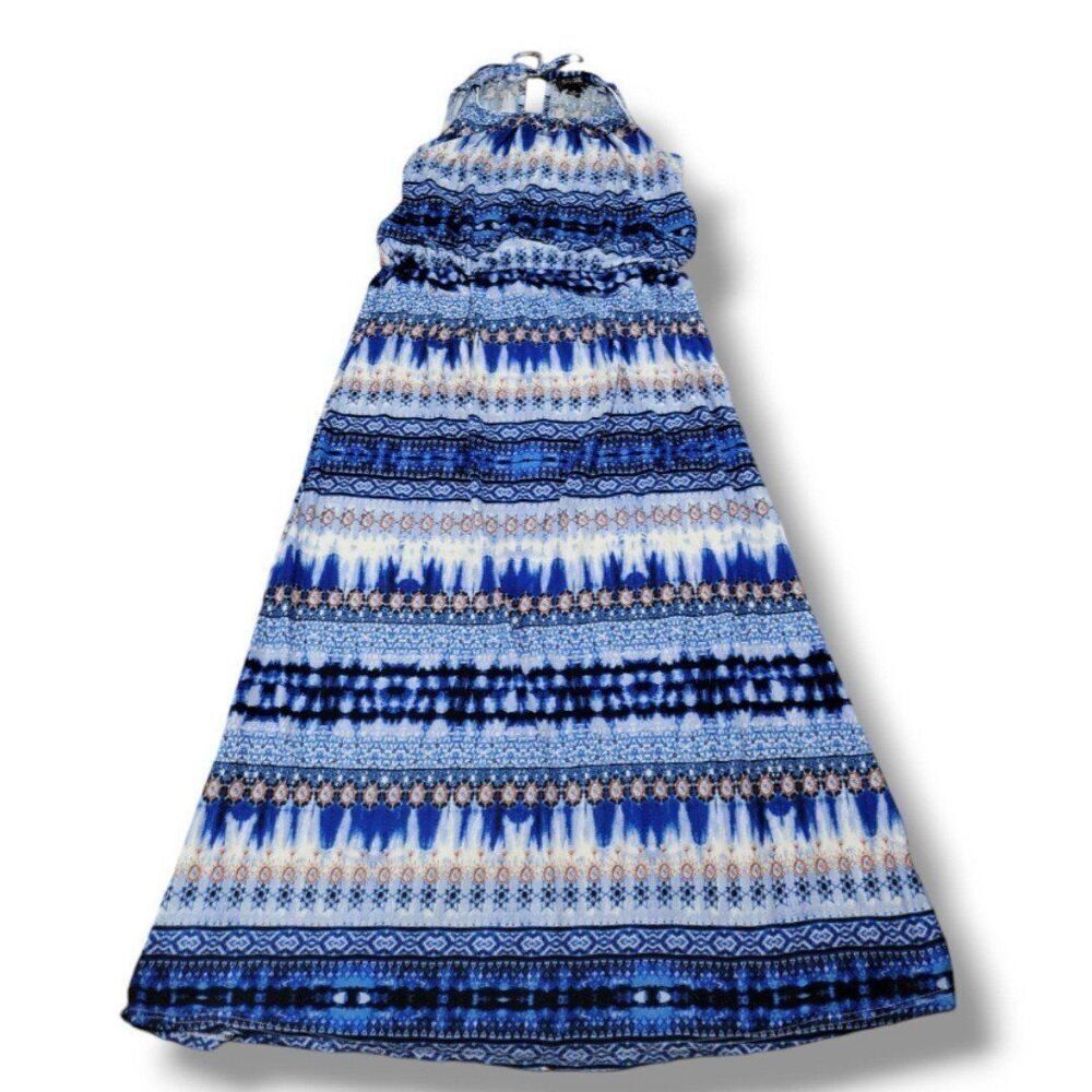 Rouge Collection Dress Size 1X Maxi Dress Sleeveless Southwest Aztec Pattern EUC